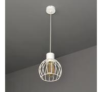 Lampadario Bianco Con Paralume Aperto Forma A Sfera Moderno