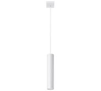 Lampadario Bianco In Metallo Cilindro Ø 6 Cm GU10 Regolabile Per Sala Da Pranzo