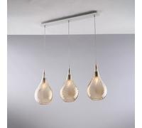 Lampadario Binario Moderno Pluvia Metallo Ambra 3 Luci E27