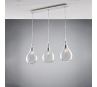 Lampadario Binario Moderno Pluvia Metallo Trasparente 3 Luci E27