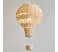 Lampadario boho in legno per la legno di canottiere in mongolfiera naturale rattan rattan camerette per bambini vimini il soffitto lampada appesa bambini per bambini ragazzi da letto per bambini