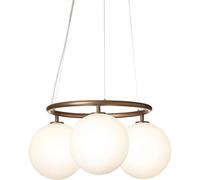 Lampadario Circolare Miira 3 Bronzo scuro/Opale
