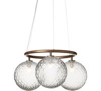 Lampadario Circolare Miira 3 Bronzo scuro/Trasparente Ottico