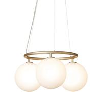 Lampadario Circolare Miira 3 Ottone/ Opale