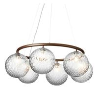 Lampadario Circolare Miira 6 Bronzo Scuro/ottica Trasparente