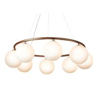 Lampadario Circolare Miira 8 Bronzo scuro/Opale