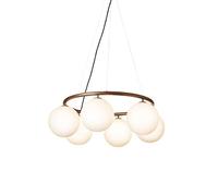 Lampadario Circolare Nuura Miira 6 Bronzo scuro/Bianco Opale