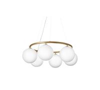 Lampadario Circolare Nuura Miira 6 in Ottone/ Bianco Opale