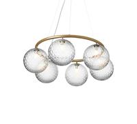 Lampadario Circolare Nuura Miira 6 in Ottone/ Trasparente Ottico