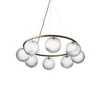 Lampadario Circolare Nuura Miira 8 Bronzo scuro/Opale