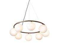 Lampadario Circolare Nuura Miira 8 Bronzo Scuro/ottica Trasparente
