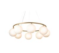 Lampadario Circolare Nuura Miira 8 in Ottone/opale