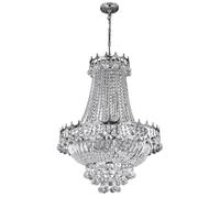 Lampadario Classico Versailles Acciaio Cromo Cristallo 9 Luci E14