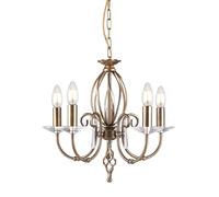 Lampadario Classico Aegean Acciaio Ottone Anticato 5 Luci E14