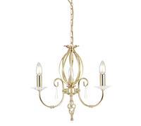 Lampadario Classico Aegean Acciaio Ottone Lucido 3 Luci E14