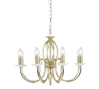 Lampadario Classico Aegean Acciaio Ottone Lucido 8 Luci E14