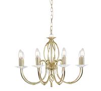 Lampadario Classico Aegean Acciaio Ottone Lucido 8 Luci E14