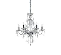 AMADEUS LAMPADARIO A SOSPENSIONE IN VETRO,CRISTALLO E METALLO D.67CM 6 LUCI ATTACCO E14