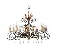 Lampadario Classico Amarilli Acciaio Bronzo Oro 10 Luci E14