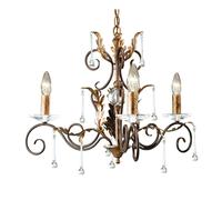 Lampadario Classico Amarilli Acciaio Bronzo Oro 3 Luci E14