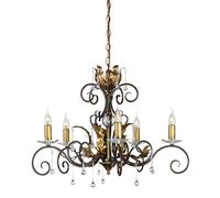 Lampadario Classico Amarilli Acciaio Bronzo Oro 5 Luci E14