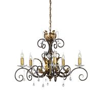 Lampadario Classico Amarilli Acciaio Bronzo Oro 5 Luci E14