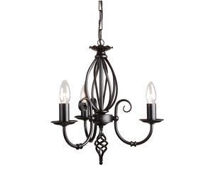 Lampadario Classico Artisan Acciaio Nero 3 Luci E14