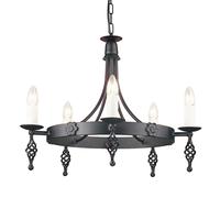 Lampadario Classico Belfry Acciaio Nero 5 Luci E14