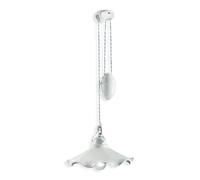 Lampadario Classico Belluno Ottone Satinato E Ceramica Decorato 1 Luce E27