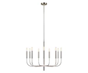 Lampadario Classico Brianna Acciaio Nichel Lucido 9 Luci E14