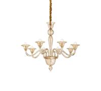 Lampadario Classico Brigitta Vetro Ambra 8 Luci E14
