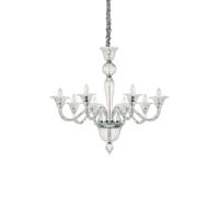 Lampadario Classico Brigitta Vetro Trasparente 8 Luci E14