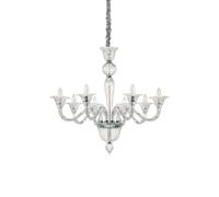 Lampadario Classico Brigitta Vetro Trasparente 8 Luci E14