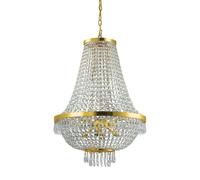 Lampadario Classico Caesar Metallo-Cristallo Oro 12 Luci G9 3W 3000K Luce Calda