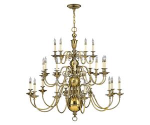 Lampadario Classico Cambridge Ottone Brunito 25 Luci E14