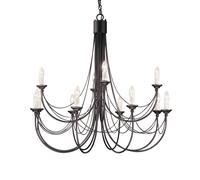 Lampadario Classico Carisbrooke Acciaio Nero 12 Luci E14 [EEK: A++]