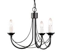 Lampadario Classico Carisbrooke Acciaio Nero 3 Luci E14 [EEK: A++]