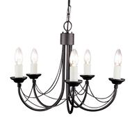 Lampadario Classico Carisbrooke Acciaio Nero 5 Luci E14 [EEK: A++]