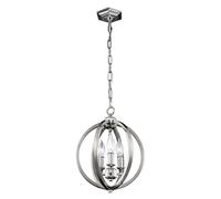 Lampadario Classico Corinne Acciaio Nichel Lucido 3 Luci E14 D28,6 Cm