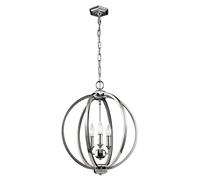 Lampadario Classico Corinne Acciaio Nichel Lucido 3 Luci E14 D43,2Cm