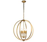 Lampadario Classico Corinne Acciaio Ottone Brunito 6 Luci E14