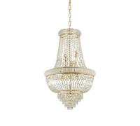 Lampadario Classico Dubai Metallo-Cristallo Ottone 10 Luci E14