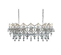 Lampadario Classico Firenze Acciaio Cromo Vetro Bianco 14 Luci E14