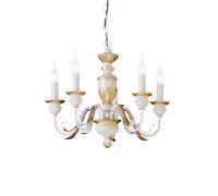Lampadario Classico Firenze Materie Plastiche Bianco 5 Luci E14