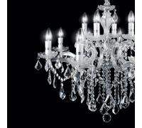 Lampadario Classico Florian Metallo-Cristallo Cromo 12 Luci E14
