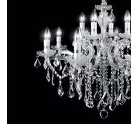 Lampadario Classico Florian Metallo-Cristallo Cromo 12 Luci E14