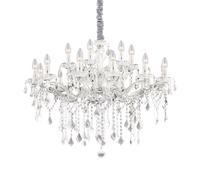 Lampadario Classico Florian Metallo-Cristallo Cromo 18 Luci E14