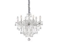 Lampadario Classico Florian Metallo-Cristallo Cromo 6 Luci E14