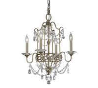 Lampadario Classico Gianna Cristallo Argento Dorato Vetro Oro 4 Luci E14