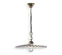 Lampadario Classico L'Aquila Metallo E Ceramica Nero Sfumato Rame 1 Luce E27